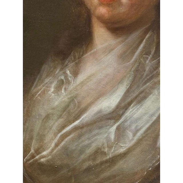 Rococo Portrait of a Young Lady, Attributed to Circle of Antoine Pesne (1683–1757), Prussian / Central European School, c. 1750–1770 For Sale - Image 8 of 13