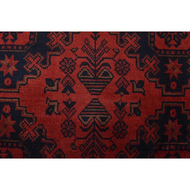 Turkmen Rug 6’10” X 10’2” Red Wool Tribal Hand-Knotted Oriental Carpet For Sale - Image 10 of 15