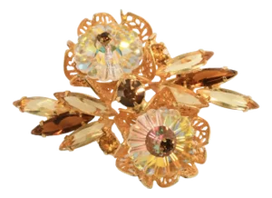Vintage Brooch Margarita Stones in Filigree Setting
