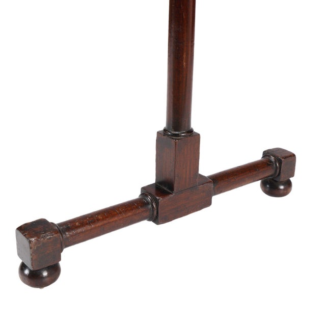 English Oversized Turned Mahogany Blanket Rail With Trestle Base, C. 1800's For Sale - Image 9 of 9