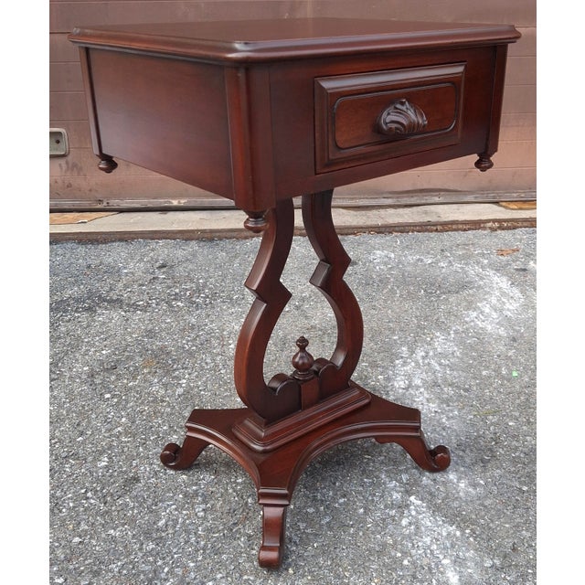 Brown Pair Vander Ley Bros for Betty Lewis Rococo Revival Genuine Mahogany Side Tables, Circa 1920s For Sale - Image 8 of 17