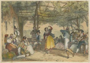 Lewis, Peasants Dancing the Bolero, 1836, Paper