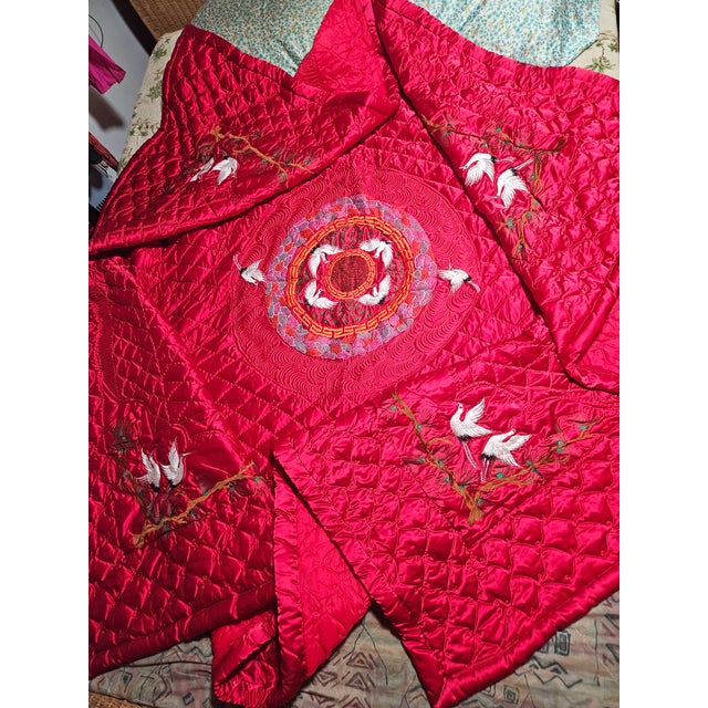 Vintage Chinese wedding quilt, Queen Size