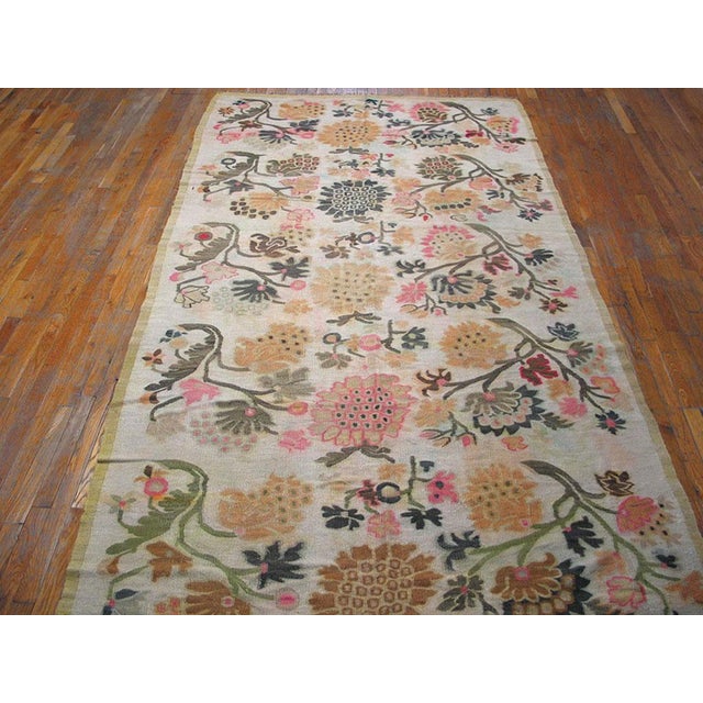 19th Century Antique Bessarabian Flatweave Rug With Floral Design in a Special Ivory Background Color For Sale - Image 5 of 12