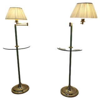 Art Deco French Adjustable Swing Arm Floor Lamps, 1960s, Set of 2 For Sale