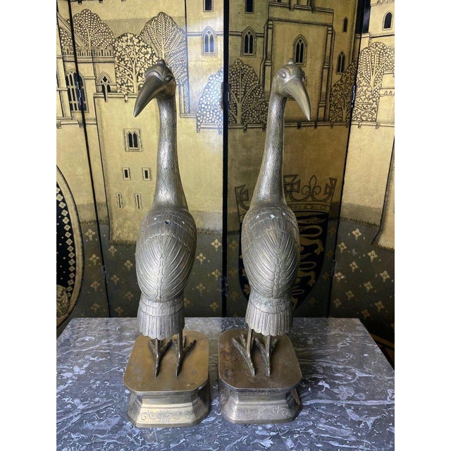 Herons Bronze Cranes, Set of 2 For Sale - Image 4 of 9