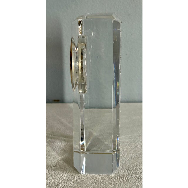 Transparent Vtg. Waterford Crystal Lismore Desk Table Vanity Clock For Sale - Image 8 of 11