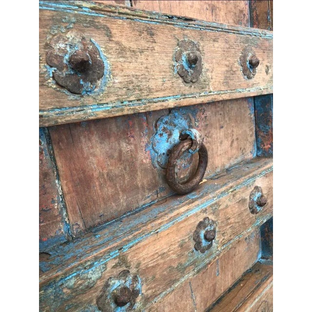 Wood Vintage 1940s Indian Teak Wood Door For Sale - Image 7 of 10