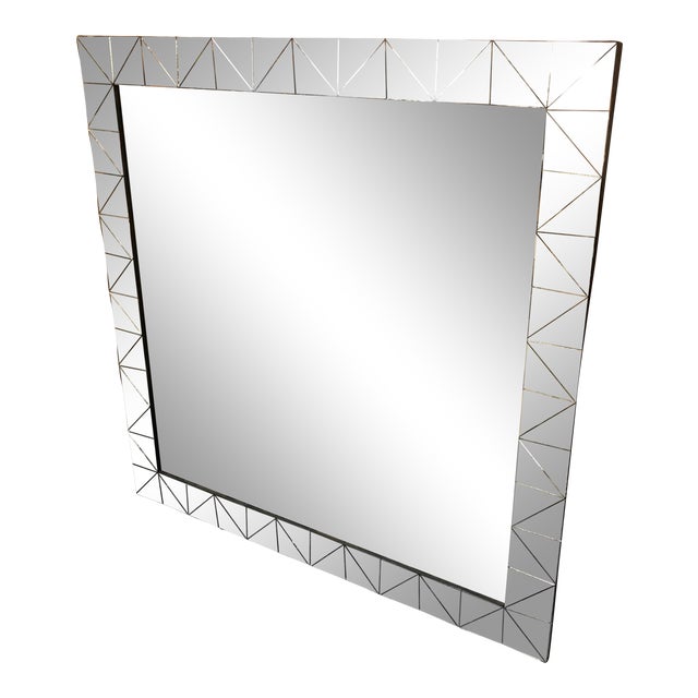 Silver Geometric Framed Wall Mirror Chairish