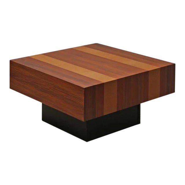 Vintage Danish Modern Mixed Wood Square Coffee Table for Drylund Circa 1970s For Sale