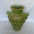 Hand Painted Green Ceramic Vase With Two Handles. Created in Italy.