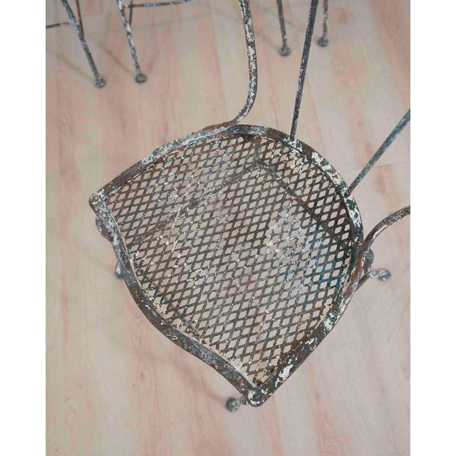 Metal Set of Four French 19th Century Wrought Iron Garden Chairs For Sale - Image 7 of 7