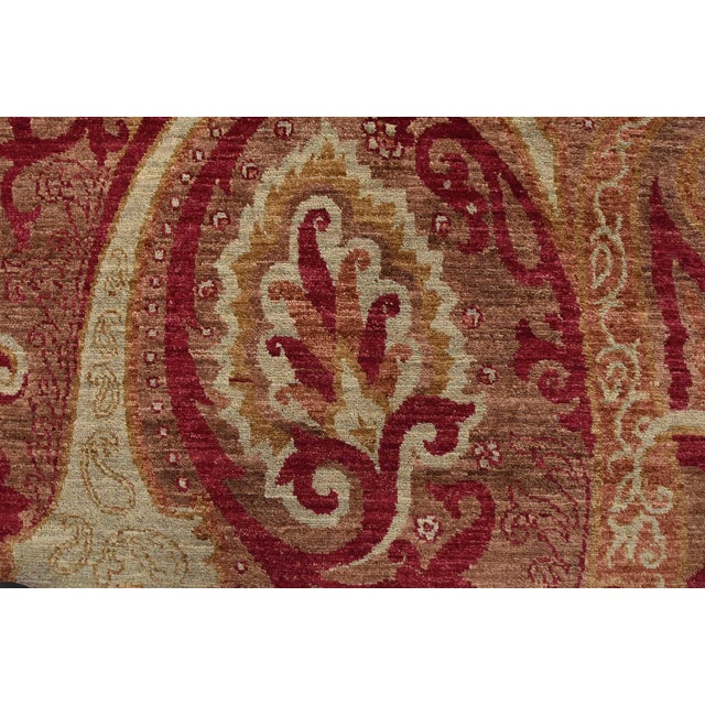 Suzani Rug 8’11” X 9’1” Brown Wool Modern Hand-Knotted Oriental Carpet For Sale - Image 11 of 15