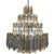 Four-tier chandelier from the 1970s, made by Paolo Venini. Composed of unique pieces of clear and gold-plated glass with a...
