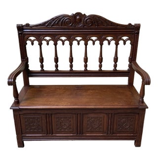 Antique Art Nouveau Chest Bench, 1900s For Sale