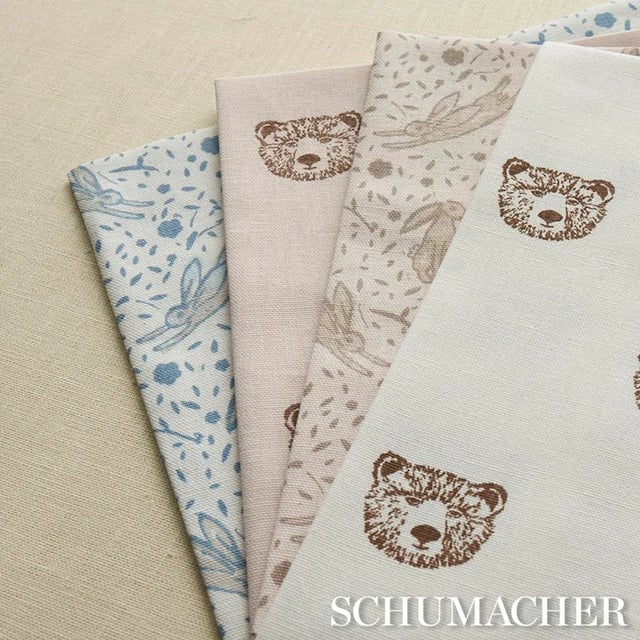 Schumacher Sample - Schumacher x Marie-Chantal Rabbit High Performance Print Fabric in Blue For Sale - Image 4 of 4
