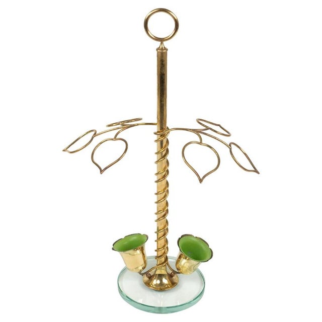 Mid-Century Flower Umbrella Stand in Glass and Brass in the style of Cristal Arte, Italy, 1960s For Sale - Image 16 of 16