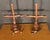 Mid-Century Modern Vintage Mid-Century Modern Scandinavian Adjustable Wooden Candle Holders Brass Inserts- A Pair For Sale - Image 3 of 12