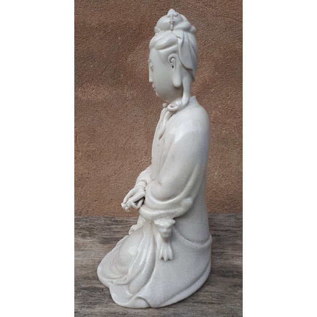 Qing Dynasty Chinese Artist, White Guanyin Sculpture, 1890s, Porcelain For Sale - Image 11 of 18