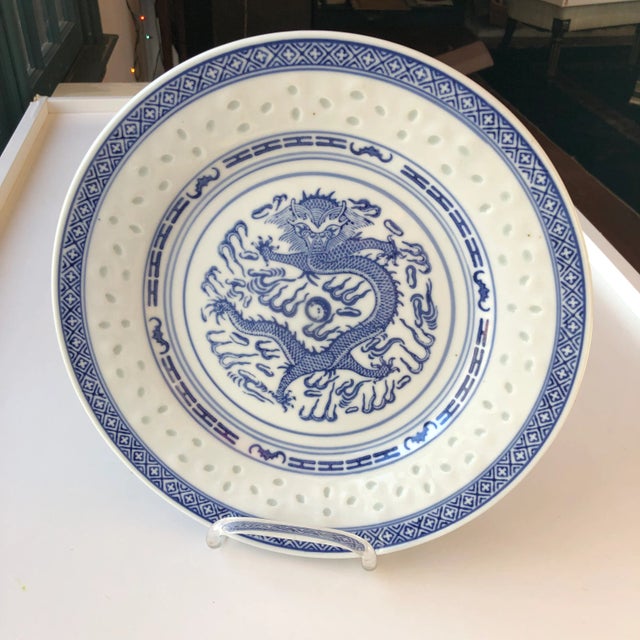 90's Blue & White Dragon Design Plate For Sale In New York - Image 6 of 6