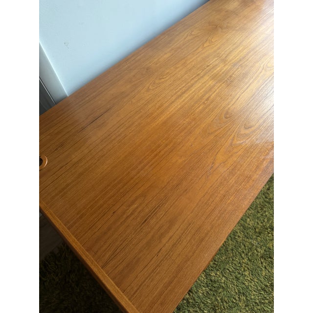 Vintage Mid-Century Modern Teak Executive Desk With Floating Drawers For Sale - Image 9 of 11