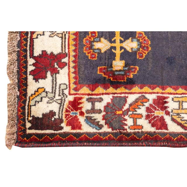 Semi-Antique Hand-Knotted Persian Qashqai Rug 5'5" X 6'11" For Sale - Image 14 of 16