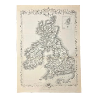 British Isles & Shetland Islands Map by J. Rapkin, 1850 For Sale