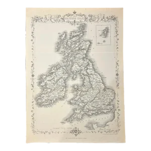 British Isles & Shetland Islands Map by J. Rapkin, 1850