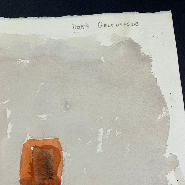 Mid-Century Modern 1970’s Original Abstract Expressionist Double Sided Watercolor Still Life Painting Signed For Sale - Image 3 of 5