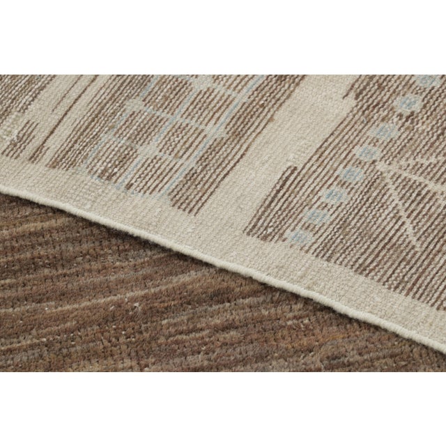 Textile Rug & Kilim’s Moroccan-Inspired Rug, Rich Brown and Cream Primitivist Geometry For Sale - Image 7 of 7