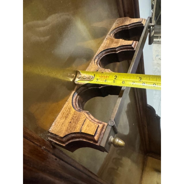 Rustic Italian Rustic Neoclassical Hanging Rifle Cabinet Fruitwood and Brass, C. 1950s For Sale - Image 3 of 18