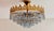 1960s Vintage French Crown Style Flush Mount Brass Chandelier With Soft Blue Crystals⁠ For Sale - Image 9 of 17
