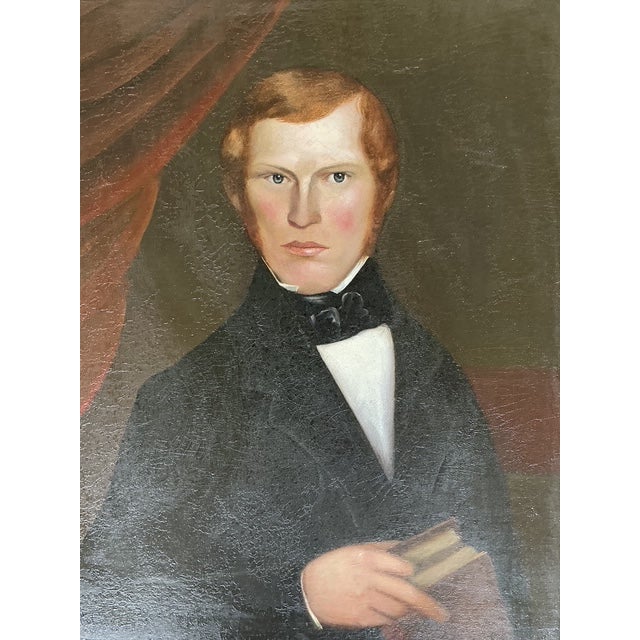Brown Vintage 19th Century Portrait of a Gentleman For Sale - Image 8 of 13