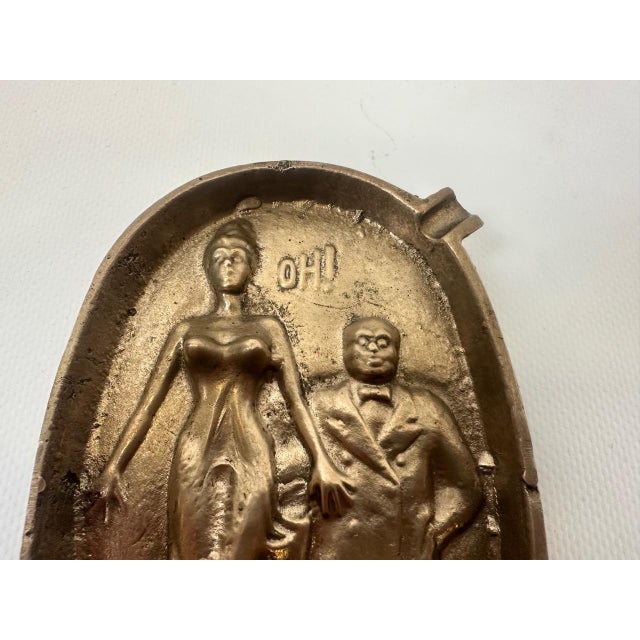 Art Deco Two-Sided Bronze Ashtray in Bronze, 1940s For Sale - Image 3 of 16