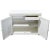 Vintage Elegant White Mirrored Buffet Sideboard With Diamond Lattice Detail For Sale - Image 4 of 17