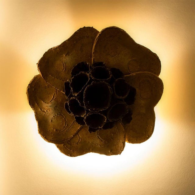 Vintage Danish Floral Ceramic Wall Light, 1970 For Sale - Image 15 of 18
