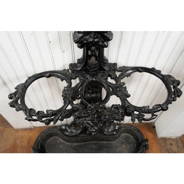 19th Century Black Painted Cast Iron Hall Tree For Sale In New York - Image 6 of 9