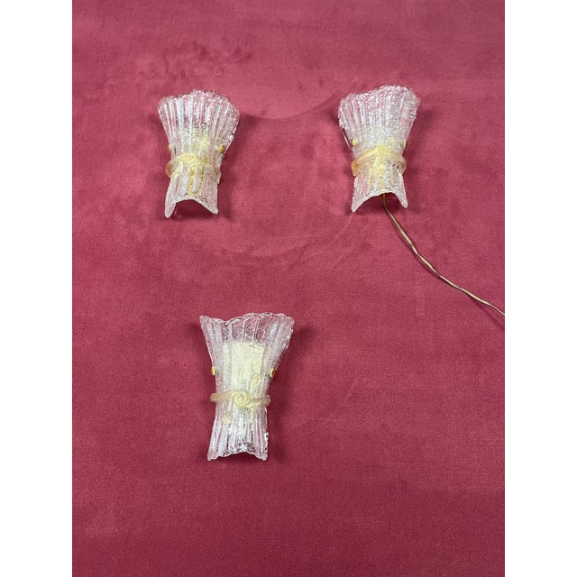 Mid-Century Murano Glass Wall Lamps, 1960s, Set of 3 For Sale - Image 14 of 14