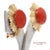 Contemporary Vintage Gia Certified 14k Yellow Gold Natural Coral Earrings With Omega Back, Pair For Sale - Image 3 of 13