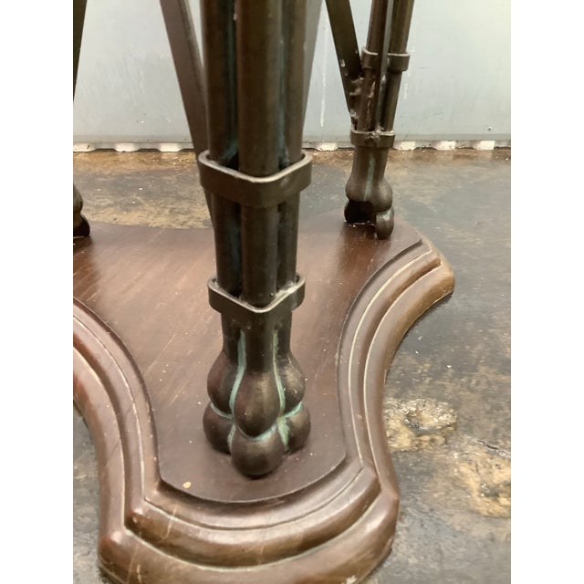 Bronze Mid 19th Century Regency Style Mahogany Pedestal Plant Stand With Bronze or Brass Beaded Trim For Sale - Image 8 of 10