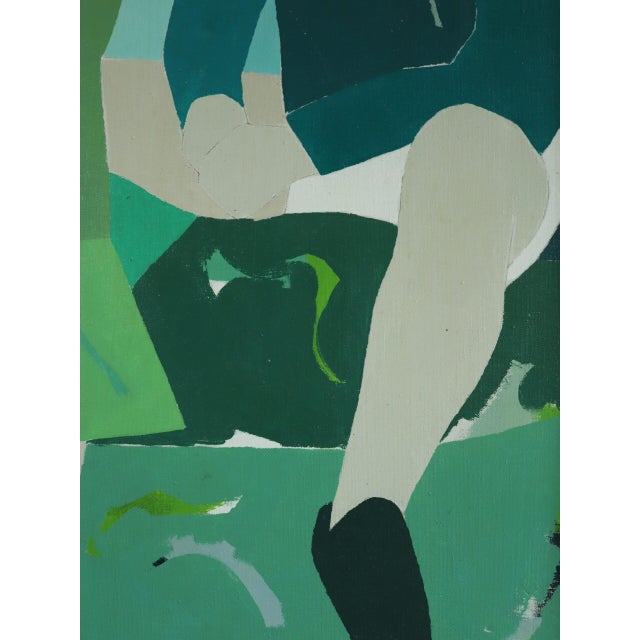 Mid-Century Modern 'Between Us' Abstract Figurative Oil Painting by Swedish Painter Hans Osswald (1919-1983), Framed For Sale - Image 10 of 12