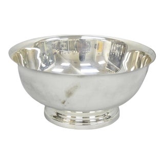 Vintage Gorham Yc 781 Silver Plated 9" Round Modern Serving Bowl For Sale
