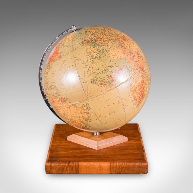 English Vintage Table Globe & Atlas, English, World Map, Philips Challenge, Mid Century For Sale - Image 3 of 12