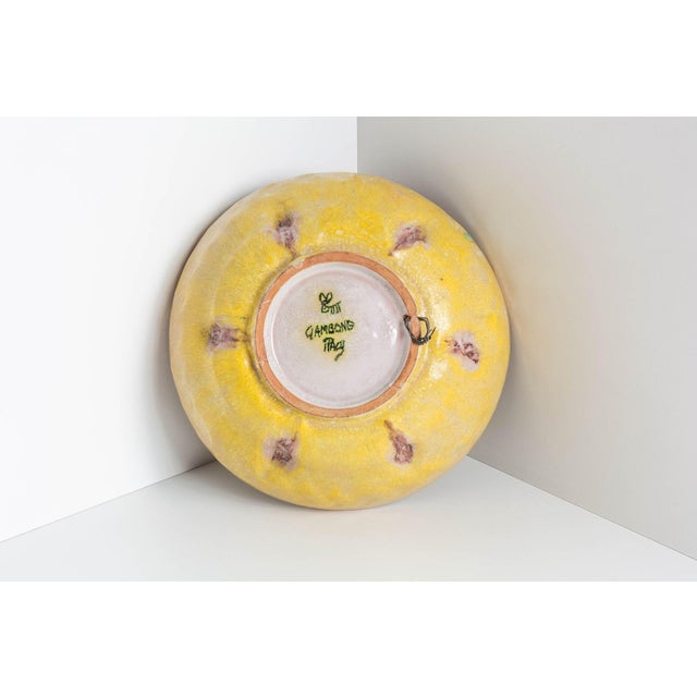 Yellow Guido Gambone Yellow Ceramic Bowl, Italy, C. 1950s For Sale - Image 8 of 8