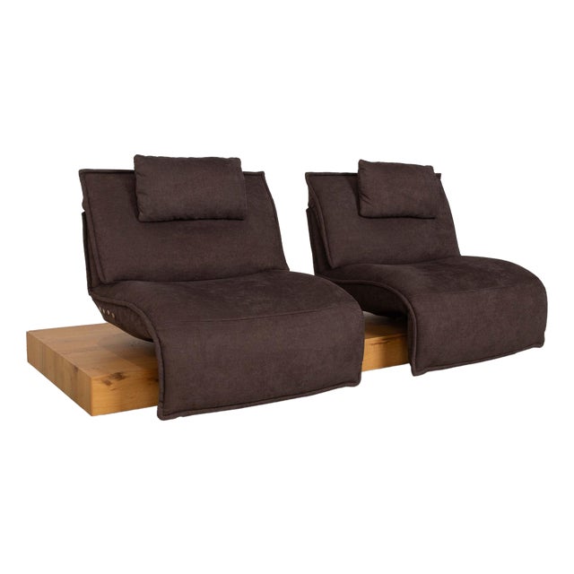 Free Motion Edit Fabric & Wood Two-Seater Sofa from Koinor For Sale