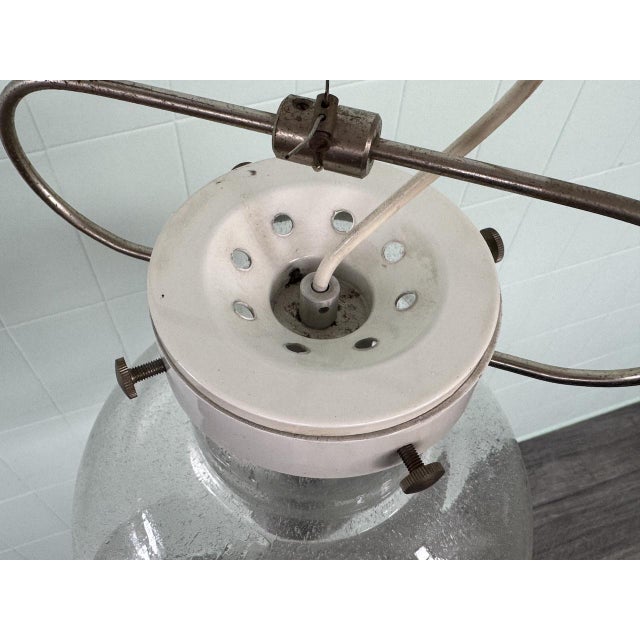 Italian Hanging Lamp with Murano Sphere Lampshade, 1960s For Sale - Image 12 of 18