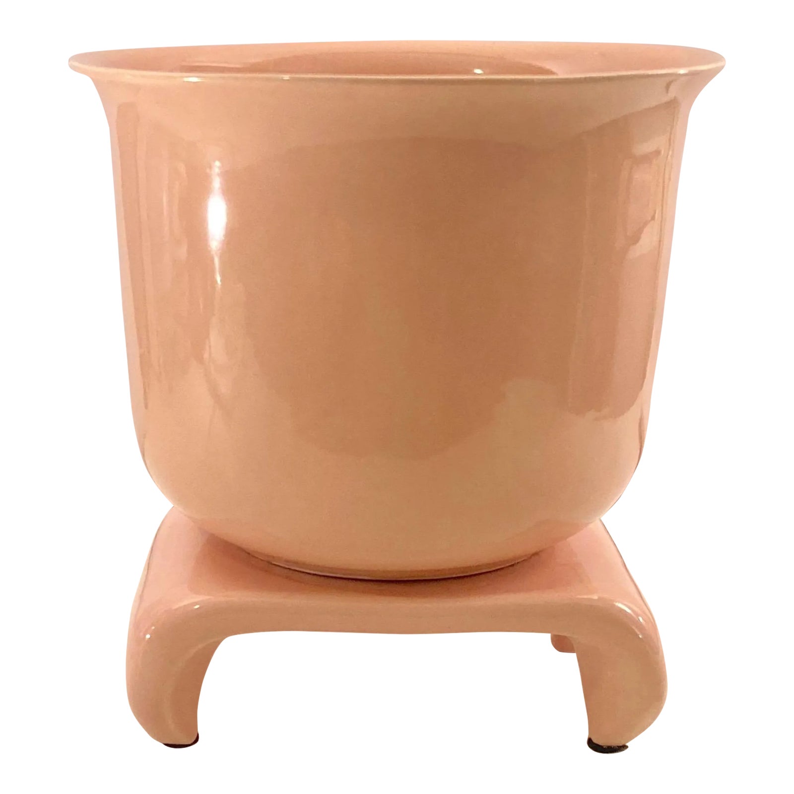 1980s Haeger Chinoiserie Cachepot on Stand | Chairish