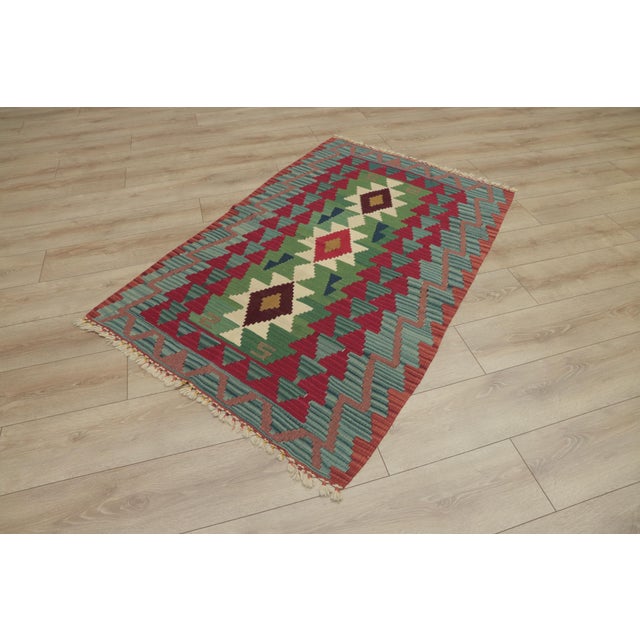 Size: 3.2 x 5 ft (98 X 151 cm) 39 x 59 inches Color: Organic Natural Dye ( Green, Red, White, Blue ) Material: 100% Hand...