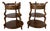 Vintage Grosfeld House Three Tier Walnut Side Tables With Drawer – A Pair For Sale