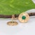 Zambian Emerald Stud Earrings With Earth-Mined Diamond Accents: Solid 14k Gold, A Pair For Sale - Image 4 of 6